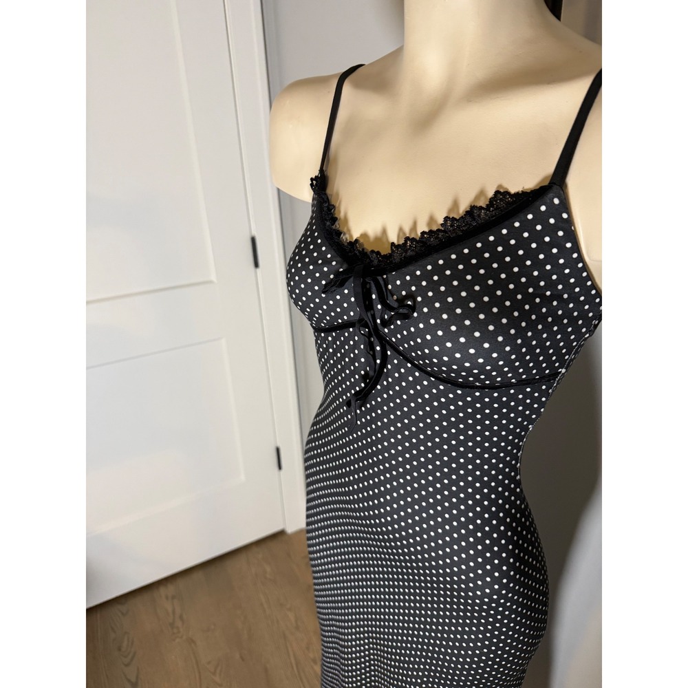 Princess Polly Delaney V Neck Frill Midi Dress Black Polka Dot Lace Trim US 0 - Picture 4 of 9